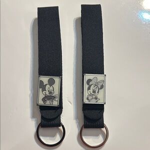 Black Mickey and Minnie Keychain Set